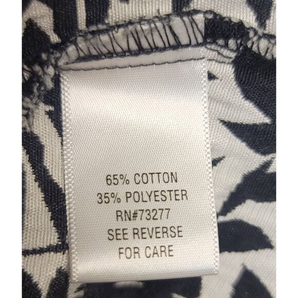 Croft & Barrow Womens Big Button Jacket 1X Black White Leaf Print - Picture 5 of 9